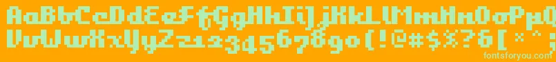Bangalor Font – Green Fonts on Orange Background