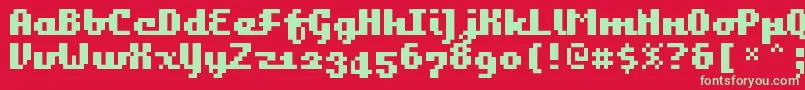 フォントBangalor – 赤い背景に緑の文字