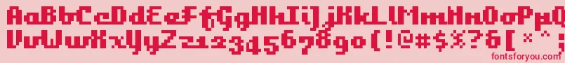 Bangalor-Schriftart – Rote Schriften auf rosa Hintergrund