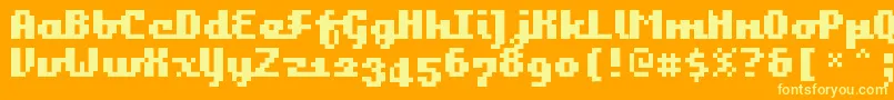Bangalor-fontti – keltaiset fontit oranssilla taustalla