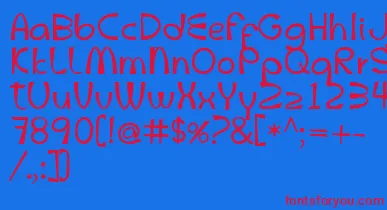 Mcletters font – Red Fonts On Blue Background