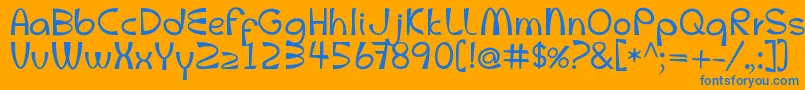 フォントMcletters – オレンジの背景に青い文字