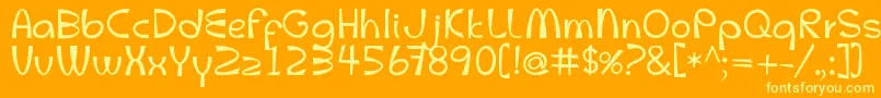 Mcletters-Schriftart – Gelbe Schriften auf orangefarbenem Hintergrund