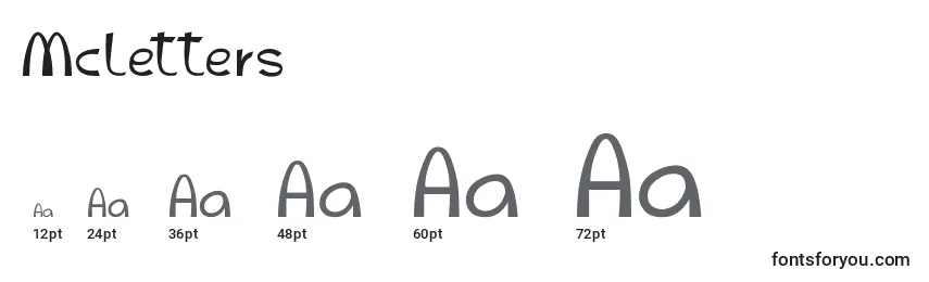 Mcletters font sizes