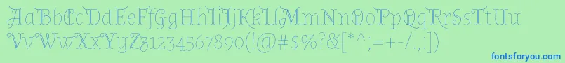 AlmendradisplayRegular Font – Blue Fonts on Green Background