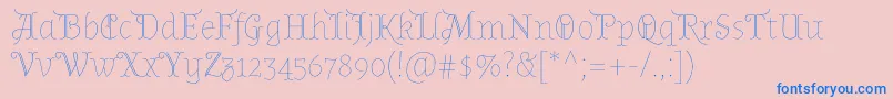 AlmendradisplayRegular Font – Blue Fonts on Pink Background