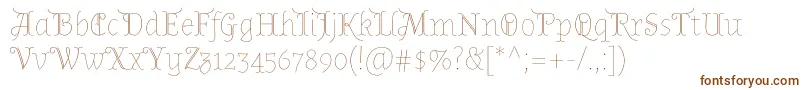 AlmendradisplayRegular-Schriftart – Braune Schriften auf weißem Hintergrund