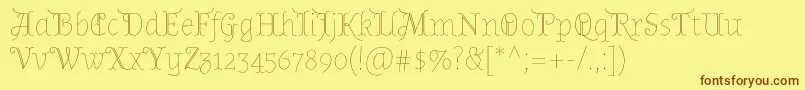 AlmendradisplayRegular Font – Brown Fonts on Yellow Background