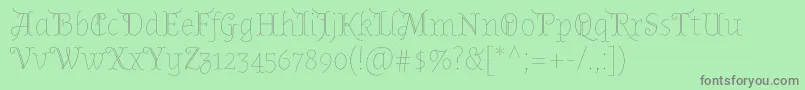 AlmendradisplayRegular Font – Gray Fonts on Green Background