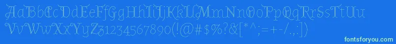 AlmendradisplayRegular Font – Green Fonts on Blue Background