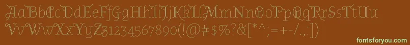 AlmendradisplayRegular Font – Green Fonts on Brown Background