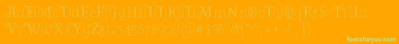 AlmendradisplayRegular Font – Green Fonts on Orange Background