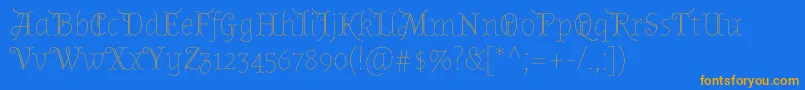 AlmendradisplayRegular Font – Orange Fonts on Blue Background