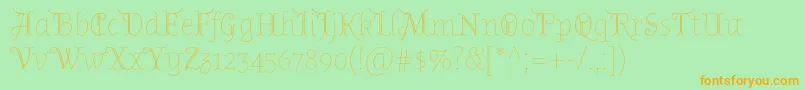 AlmendradisplayRegular Font – Orange Fonts on Green Background