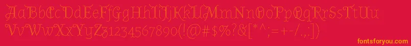 AlmendradisplayRegular Font – Orange Fonts on Red Background