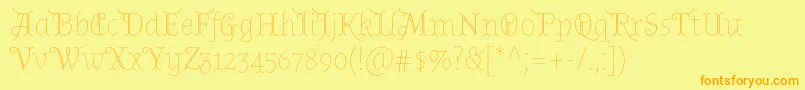 AlmendradisplayRegular Font – Orange Fonts on Yellow Background