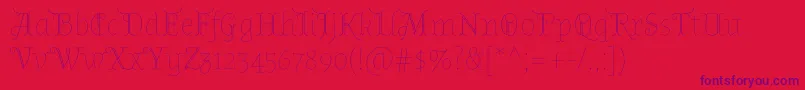 AlmendradisplayRegular Font – Purple Fonts on Red Background