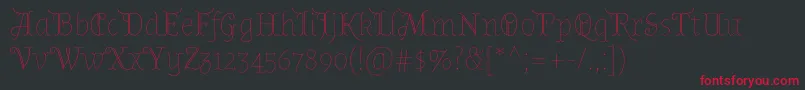AlmendradisplayRegular Font – Red Fonts on Black Background