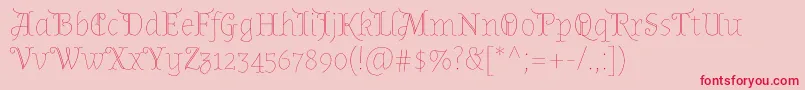 AlmendradisplayRegular Font – Red Fonts on Pink Background