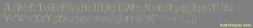 AlmendradisplayRegular-fontti – keltaiset fontit harmaalla taustalla
