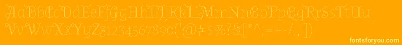 AlmendradisplayRegular Font – Yellow Fonts on Orange Background