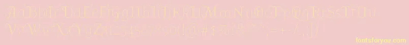 AlmendradisplayRegular Font – Yellow Fonts on Pink Background