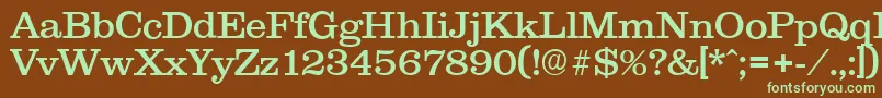 Clareserial-fontti – vihreät fontit ruskealla taustalla