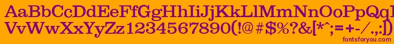 Clareserial-fontti – violetit fontit oranssilla taustalla