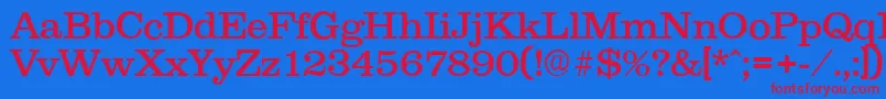 Clareserial-fontti – punaiset fontit sinisellä taustalla