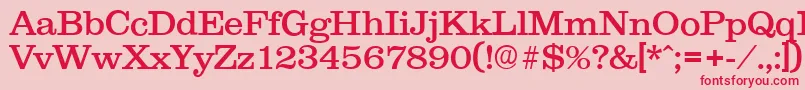 Clareserial-Schriftart – Rote Schriften auf rosa Hintergrund