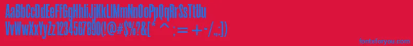 フォントRoswellfouritcTt – 赤い背景に青い文字