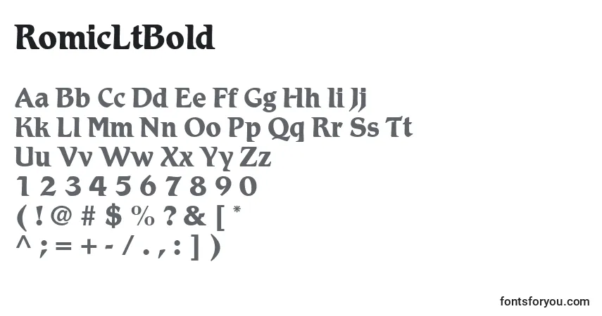 RomicLtBold Font – alphabet, numbers, special characters