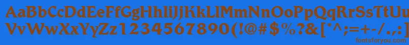 Шрифт RomicLtBold – коричневые шрифты на синем фоне