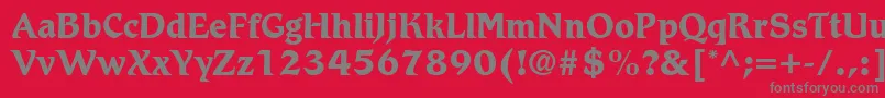 フォントRomicLtBold – 赤い背景に灰色の文字