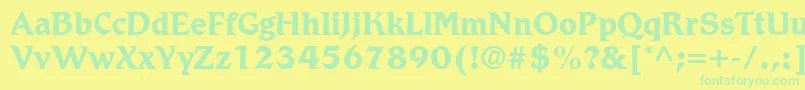 RomicLtBold Font – Green Fonts on Yellow Background