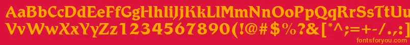 フォントRomicLtBold – 赤い背景にオレンジの文字
