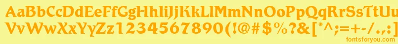 More about RomicLtBold Font RomicLtBold Font – Orange Fonts on Yellow Background