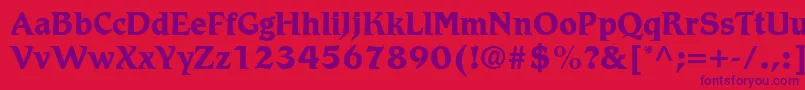 Weitere Informationen zur RomicLtBold-Schriftart RomicLtBold-Schriftart – Violette Schriften auf rotem Hintergrund