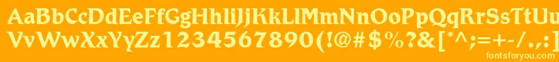 RomicLtBoldフォントについての詳細 フォントRomicLtBold – オレンジの背景に黄色の文字