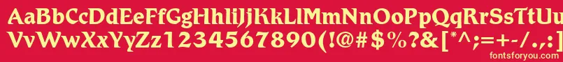 フォントRomicLtBold – 黄色の文字、赤い背景