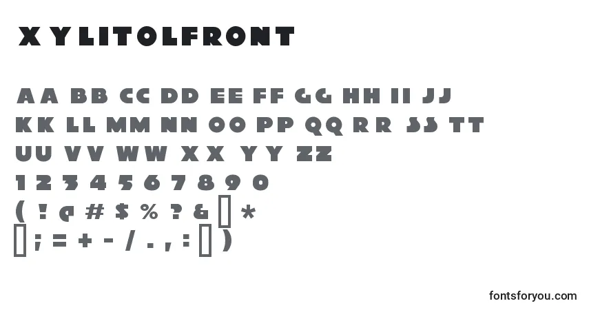 A fonte XylitolFront – alfabeto, números, caracteres especiais