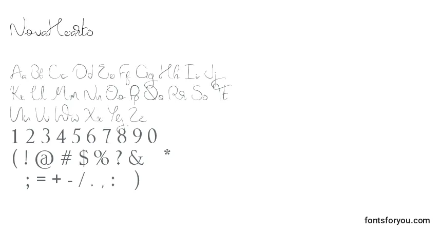 Schriftart NovaHearts – Alphabet, Zahlen, spezielle Symbole