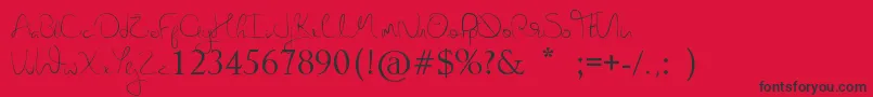 NovaHearts Font – Black Fonts on Red Background