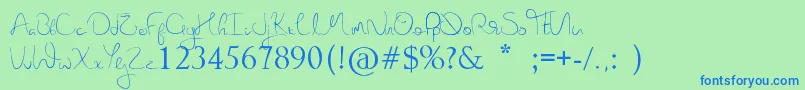 NovaHearts Font – Blue Fonts on Green Background
