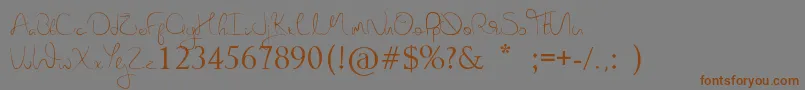 NovaHearts Font – Brown Fonts on Gray Background