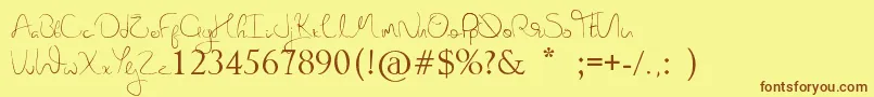More about NovaHearts Font NovaHearts Font – Brown Fonts on Yellow Background