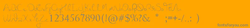 NovaHearts-Schriftart – Graue Schriften auf orangefarbenem Hintergrund