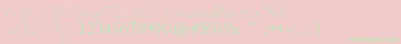 NovaHearts-Schriftart – Grüne Schriften auf rosa Hintergrund