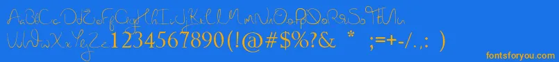 NovaHearts Font – Orange Fonts on Blue Background