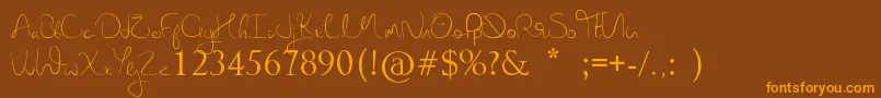 NovaHearts Font – Orange Fonts on Brown Background